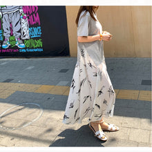 Summer Casual Plus Size Female Stitching Printing Dress
